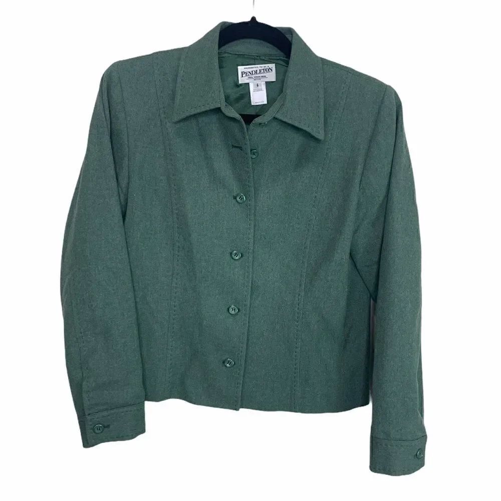 SALE💚Pendleton wool jacket green size 6 petite
